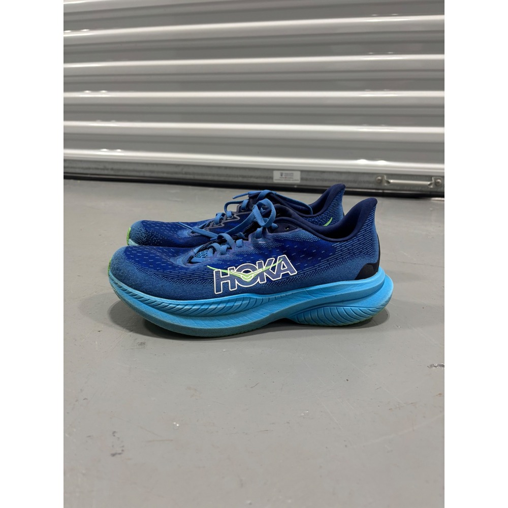 Hoka Mach 6 Mens Running Shoes Blue Lime Green Size 8D
